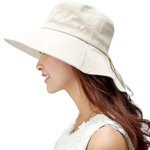 Comhats Dames Zon Hoeden Brede Rand UPF 50 Zomer Vrouwen Katoenen Emmer Zonnehoed Tuinieren Wandelhoed