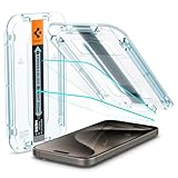 Spigen iPhone 15 Pro ガラスフィルム 貼り付けキット付き 9H硬度 ナノコーティング 2枚入 EZ Fit AGL06892
