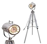Dimensions : 15,2 x 127 cm Lampe sur pied moderne avec trépied - Cinéma e26 - Belle horloge - Lampe de lecture rustique réglable - Décoration de bureau