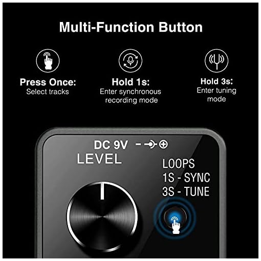 LEKATO Pedale Looper Per Chitarra - 3 Loop, 18 Minuti Registrazione, Sovraincisione Illimitata