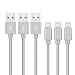 iPhone charger, MarchPower 2 Pack 10ft Extra Long Nylon Braided USB Cord Charging Cable For iPhone SE 6s 6s plus 6 Plus 6 iPhone 5 5C 5S iPad Air Mini Mini2 iPad 4 iPod 5 and iPod 7 (Gray)