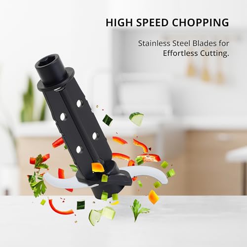 Image of iBELL Electric Chopper for Kitchen Use with 840ml Large Transparent Bowl, 2 Speed Control, Multipurpose Food Chopper for Chopping, Mincing, Dicing, Pureeing, Whisking & Ice Crushing (Black)