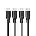 Anker [4-Pack] Powerline Micro USB (1ft) - Charging Cable for Samsung, Nexus, LG, Android Smartphones and More (Black)