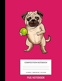 Pug Notebook Tennis Composition Writing