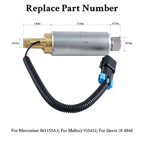 Image of FUSCH Electric Low Pressure Fuel Pump Compatible with Mercury Mercruiser Marine Boat 4.3L 5.0L 5.7L V6 V8 with Carburetor Engines Replaces#：935432 18-8868 861155A3