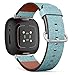 CJBROES Replacement Leather Watch Band, Compatible with Fitbit Versa 3 and Fitbit Sense of Wristband Bracelet Accessory - Floral