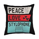Peace Love Stylophone Musical Instrument Stylophone Keyboard Throw Pillow