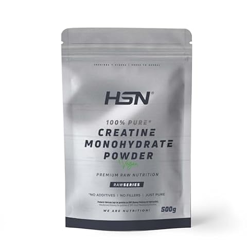 Monohydrat Kreatyny w Proszku HSN | Bez Smaku 500 g | 100% Monohydratu Czystej Kreatyny Bez Dodatków | Bez GMO, Wegański, Bezglutenowy
