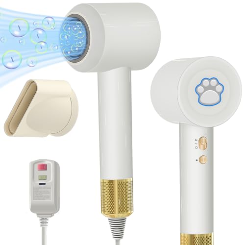 Hair Dryer - Quiet High Speed Portable 200 Million Negative Ionic Hair Dryer for Improve Hair Shine & Smoothness, Low Noise Thermo-Control Blow Dryer with Nozzle, Lightweight for Home and Travel