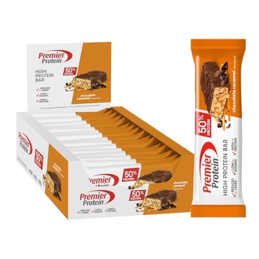 Premier Protein High Protein Bar Chocolate Caramel 16x40g - High Protein Low Sugar Riegel + Palmölfrei