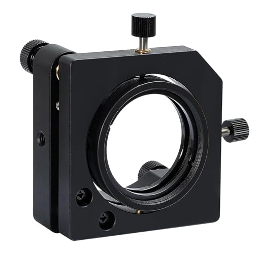 CHANGLKJ Montura Autocentrante para Lentes, Soporte Universal para Lentes Coaxiales, Soporte Óptico Autocentrante con Rosca M4, 0,25 Mm/Vuelta, Alta Resolución, para Inspecciones Ópticas Y Fotografía