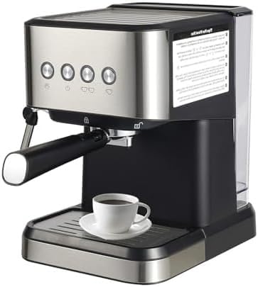 Cafetera Semi Automática de Expreso 2 en 1 con Vapor Ajustable para Hogar