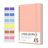 YDMADE Spiral Notebook, Hardcover Notebook for School & Work, Lined Journal Notebook for Men & Women,120 Pages A5(6 “x8”) (Pink)