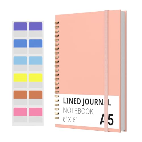 YDMADE Spiral Notebook, Hardcover Notebook for School & Work, Lined Journal Notebook for Men & Women,120 Pages A5(6 “x8”) (Pink)