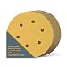 POWERTEC 45208G-50  6-Inch 6 Hole 80 Grit Hook and Loop Sanding Discs, Gold, 50-Pack