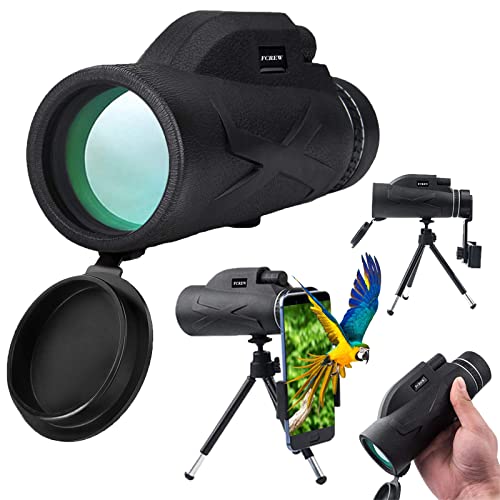 WOCELBY Monocular Telescope, 80 x 100 High Power HD Monocular with Smartphone Holder & Tripod, Low Night Vision Waterproof Monoculars, BAK4 Prism Monoculars for Bird Watching/Hiking/Hunting/Traveling