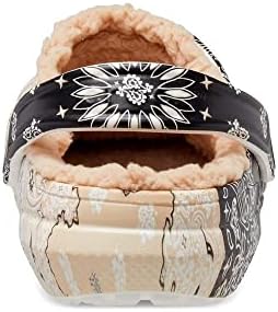 Crocs Unisex Men's and Women's Classic Lined Animal Print Clog | Fuzzy Slippers, Chai/Multi Bandana, Numeric_2 US | Image 6