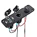Meipire Répartiteur allume-cigare 12 V – 24 V Dual QC3.0 avec écran LED Voltmètre + prise USB + interrupteur étanche pour voiture, bateau, moto, camion