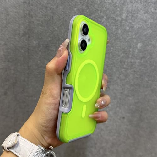 Coque magnétique iPhone 12 mate et antichoc vert fluo