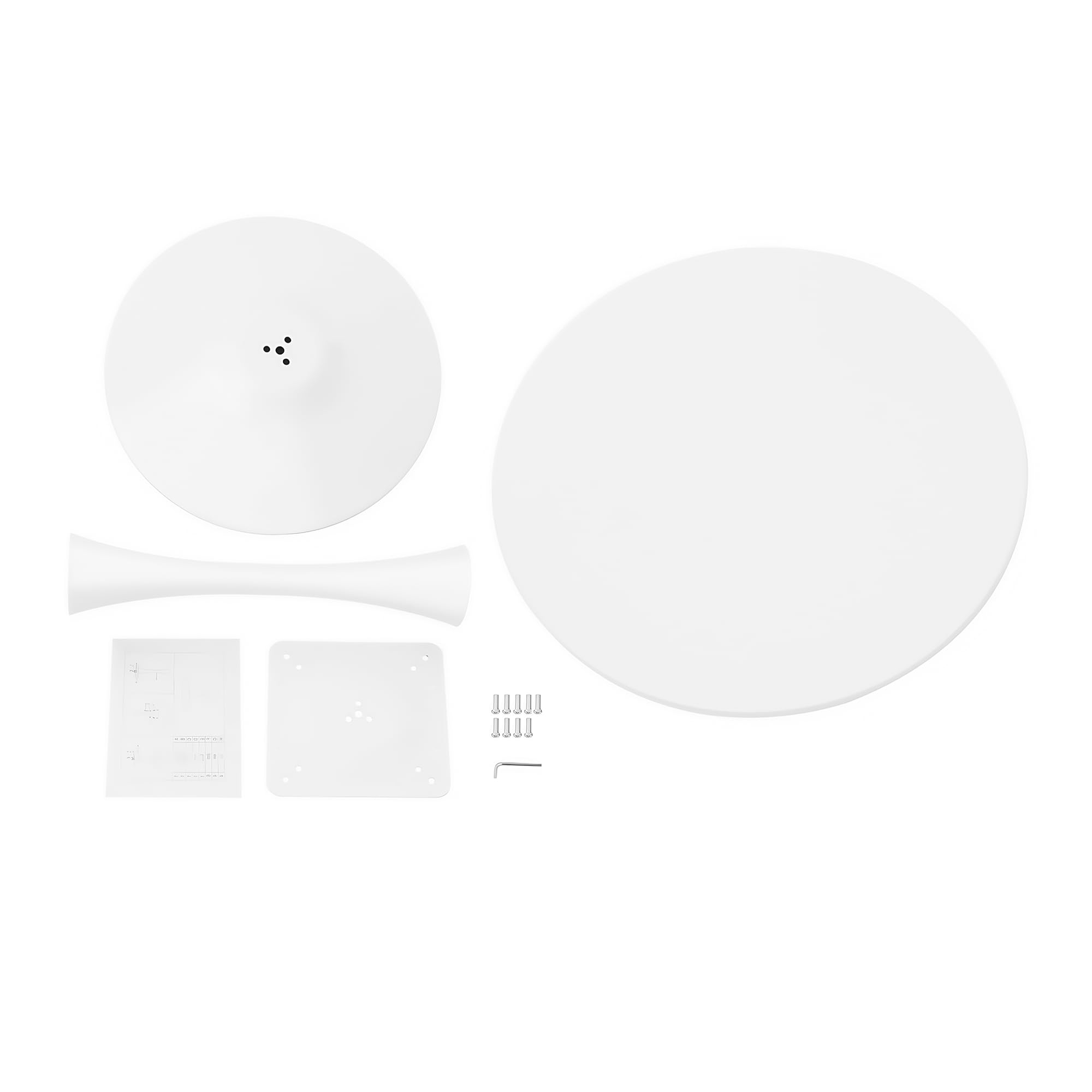 Mesa de comedor redonda blanca moderna con base de pedestal en diseño de tulipán, mesa de ocio de mediados de siglo para 2 a 4 personas 9