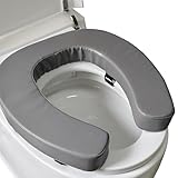 Soft Padded Toilet Seat Cushion with 2-Inch High-Density Foam & Waterproof PU Fabric, U-Shape Padded Toilet Cushion - Secure Hook & Loop Tape, Fits Standard/Elongated Toilets (Grey)