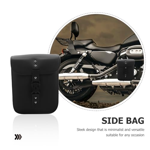 Sacoche de moto rétro noire en cuir synthétique vintage Abaodam