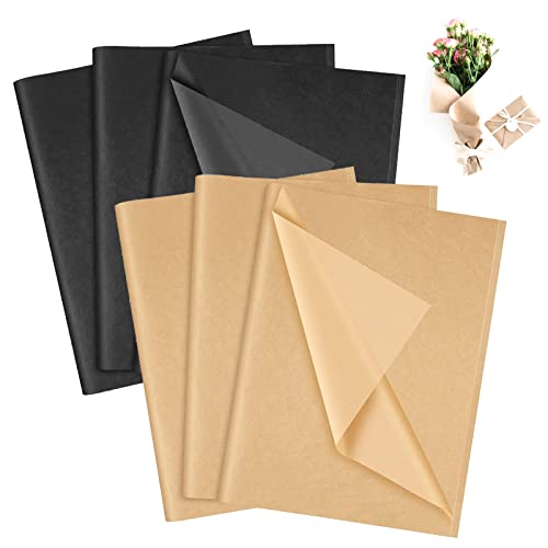 RUCUDIM Kraft Seidenpapier für Geschenktüten 60 Blatt, Glänzend Seidenpapier zum Verpacken, Blumenstrauß Verpackung Bastelpapier, Seidenpapier Metallic für Hochzeit, Babyparty,Geburtstag,DIY Projekt