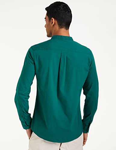 Image of Amazon Brand - Symbol Men's Solid Cotton Shirt | Chinese Collar | Casual | Plain | Full Sleeve | Summer-Regular Fit (Available in Plus Sizes)