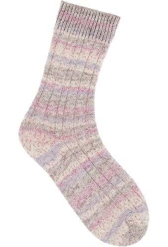 Rico Design Socks Cotton Stretch - Sockenwolle 100g 390m Nadelstärke 2.0-3.0 für ein Paar Socken, Strickwolle, Stricken Mauve