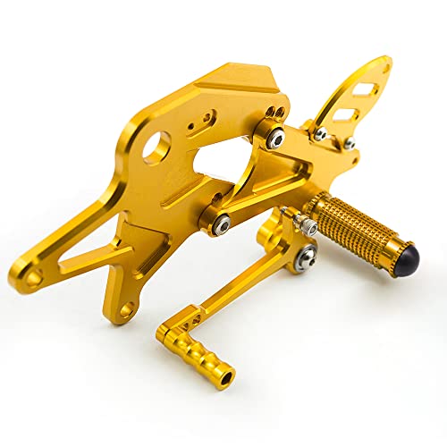 Cnc Er6N 17-20 Motorcycle Rearset Foot Peg Footrests Adjustable Footpegs Rear Set Brake Shift Pedal Compatible With Ninja 650 650R Z650 2017 2018 2019 2020 2021 Gold #TOP5