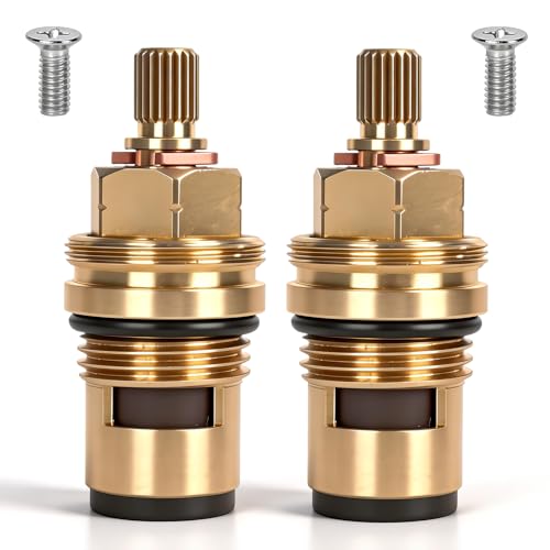 Ceramic Faucet Cartridge Replacement 2-Pack, Compatible with Grohe 45882000 45883000, 1/2' Brass...
