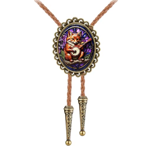 Image of Jeilwiy Bolo Tie for Men Western Cowboy Gothic Bolo Tie Necklace Halloween