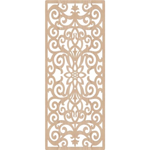 Image of Buel Decorative Pierced Fretwork Wood Wall Panels, 25 3 /8 inchW x 64 3 /8 inchH x 1 /4 inchT, Red Oak