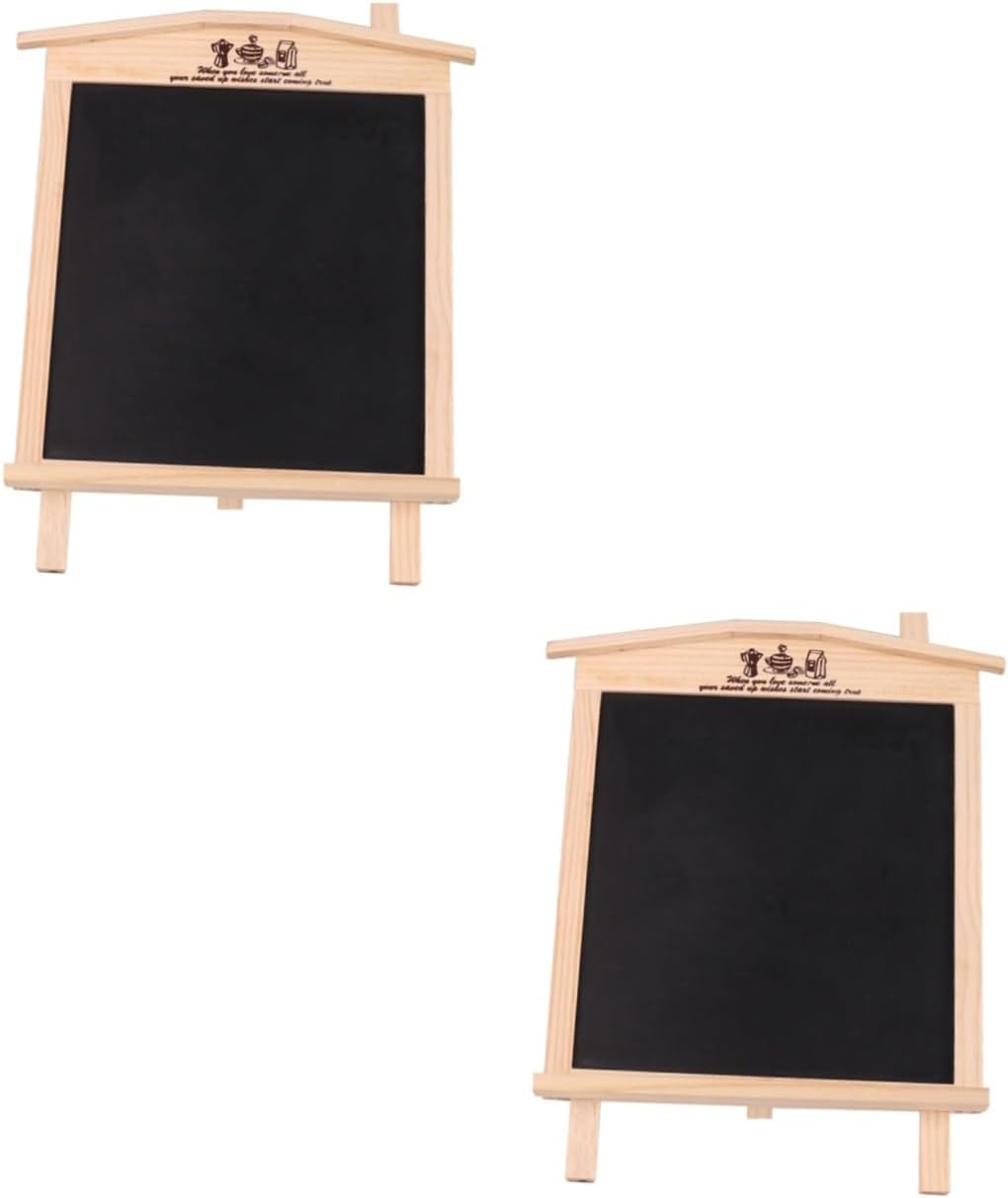 2セット 小さな家の黒板 ウェディングデコレーション 吊り下げメッセージボード マグネットデスクトッパー 結婚式の装飾 ミニチョーク