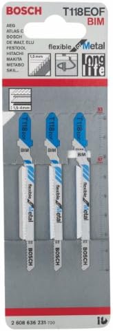 Bosch Professional 5x Jigsaw Blade T 118 A Basic for Metal (for Steel sheets, Accessories Jigsaw)