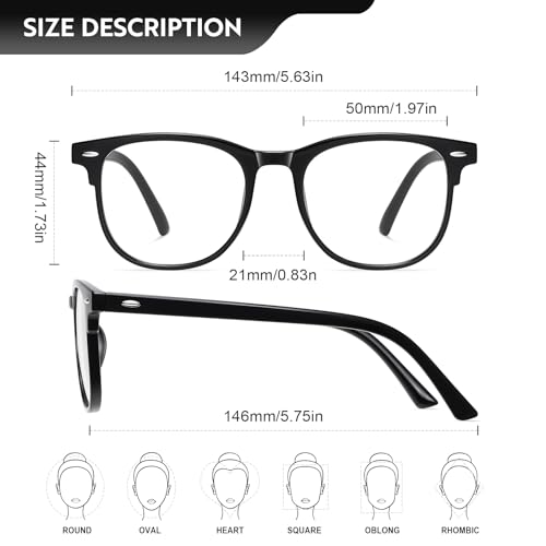 Okany 3-Pack Blue Light Blocking Glasses for Men and Women - Round Anti-Eye Strain Gaming Glasses