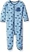 absorba Baby Boys' Footie-Pocket on Chest, Heathered Blue, 3/6 Months