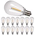 addlon LED Replacement Bulbs 1W S14,15 Pack Waterproof E17 Screw Base for Outdoor LED String Lights Shatterproof