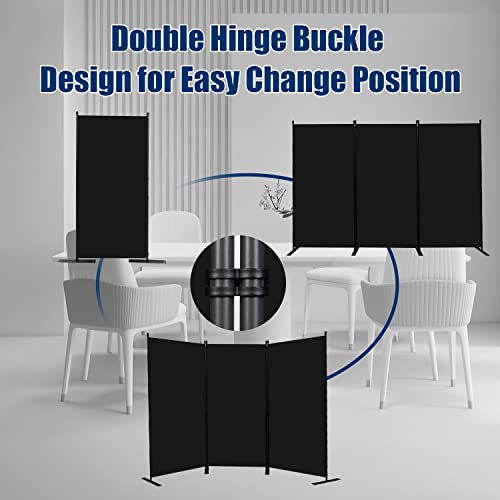 Room Divider 6FT Portable Room Dividers and Folding Privacy Screens, 102'' W Fabric Divider for Room Separation, 3 Panel Partition Room Dividers Freestanding Wall Divider Screen for Dorm Studio Office by HOMSCREENER - Image 4