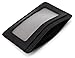DEEZOMO RFID Blocking Genuine Leather Credit Card Holder Front Pocket Wallet With ID Card Window - Black