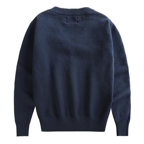 V-Neck Navy Blue Childrens Knit Sweater Long Sleeve Cardigan Pullover Autumn Winter Base Layer Sweater2