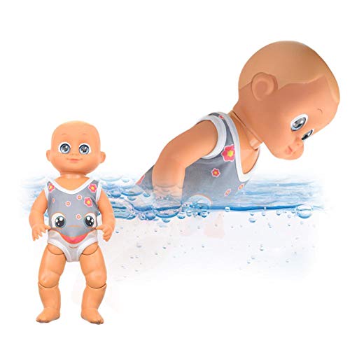 Bularyfr Natation Bébé Poupée, Jouet d'eau, Étanche Électrique Poupée Bébé Eau Poupée Jouet, Poupées Électriques Baignoire Eau Jouets pour Piscine Plage 33x14x9 Cm