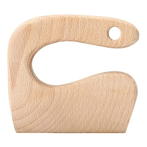 Siyue Wooden Kids Knif e, Cooking Knives Safe for Kids, Montessori Kitchen Tools for Toddlers Chopper, Vegetable and Fruit Cutter for 2-8 Years Old Cover
