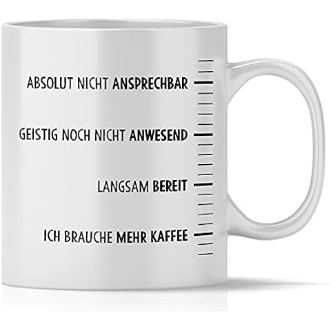 Kaffee Skala Tasse mit Spruch lustig Kaffeetasse Bürotasse Geschenke Geschenkideen Cover