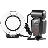 K&F Concept KF-150 I-TTL Macro Ring Light Flashs LCD Display and Wireless Slave Function Speedlite with 6pcs Adapter Rings for Nikon DSLR Cameras