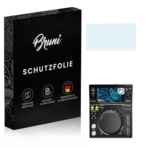 Bruni Película Protectora compatible con Pioneer XDJ-700 Protector Película, claro Lámina Protectora (2X)