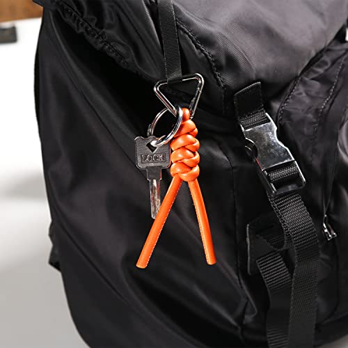 Image of Leather Key Chain Car Universal Unisex Key Chain with Removable Triangle Open Key Ring
