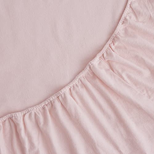 Image of Laura Ashley - Flannel Sheets Queen Size, Anti-Pilling & Wrinkle Resistant Cotton, Touchably Soft for All-Season Comfort - Bed Sheets with Matching Pillowcases & Fitted Sheet (Bright Blush)