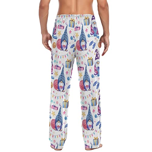 Christmas Snowflakes Gnomes Pajama Pants Watercolor Men's Pajama Bottoms Lounge Sleepwear PJs Casual Sleep Pants XXL2
