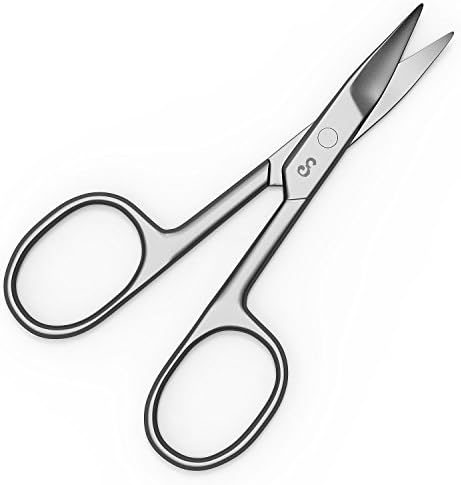 Sterling Beauty Tools Nail Scissors with Curved Blades, 3.5 Inches Long, Made from Japanese Stainless Steel with Bonus PVC Storage Bag